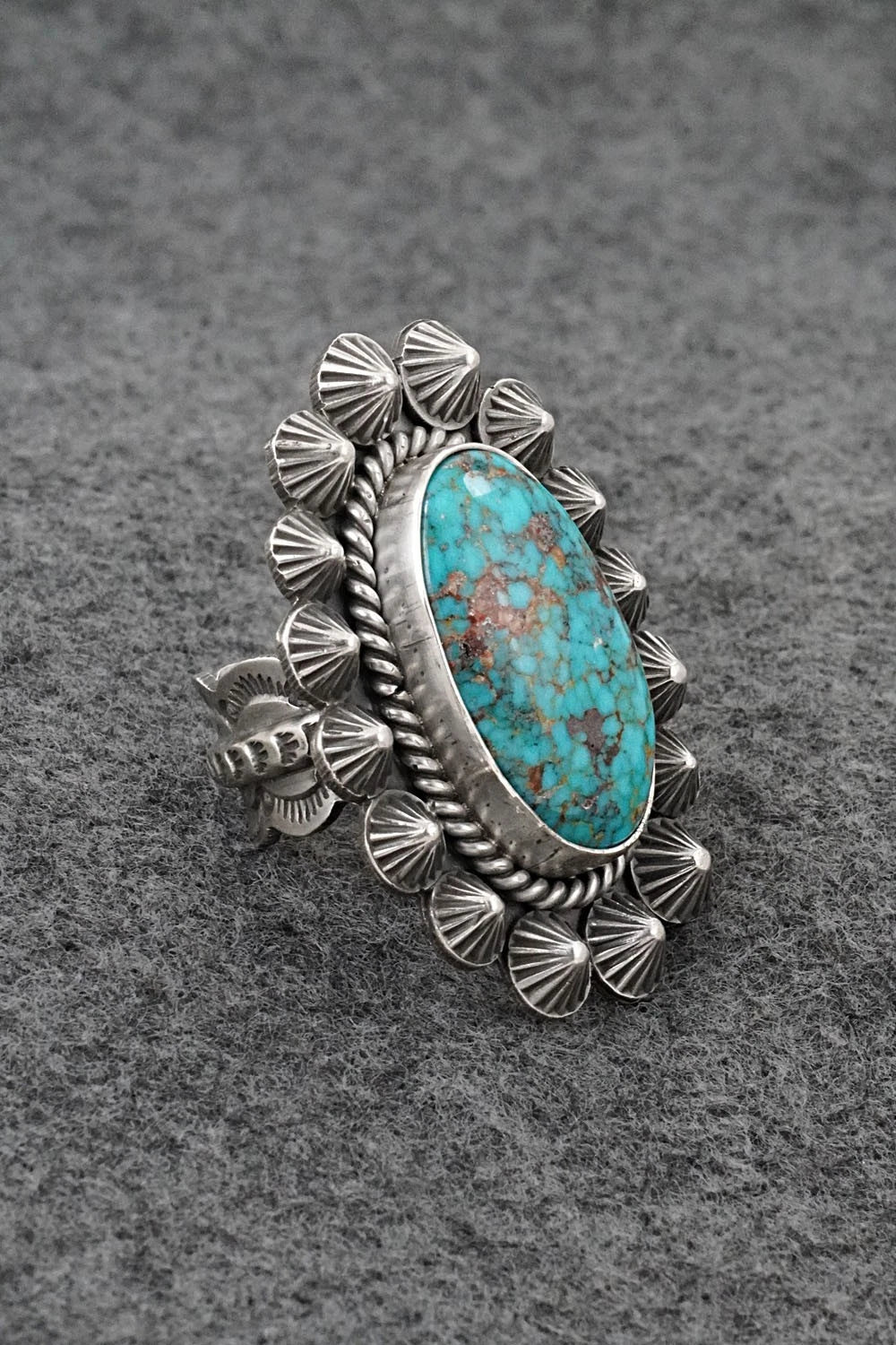 Turquoise & Sterling Silver Ring - Michael Calladitto - Size 8