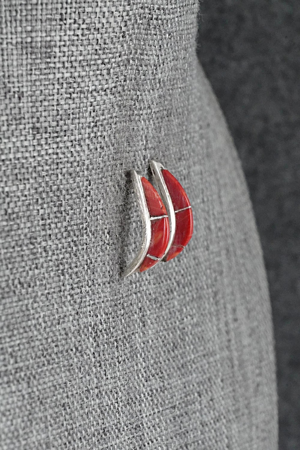 Coral & Sterling Silver Earrings - Kent Lonjose