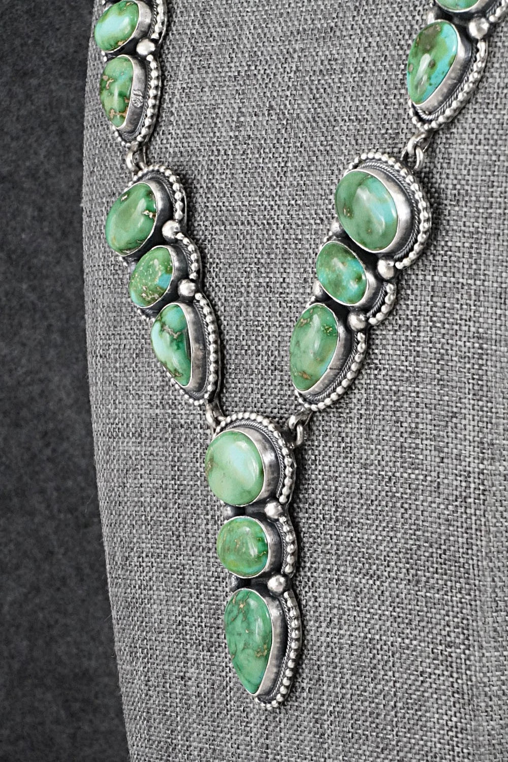 Turquoise & Sterling Silver Necklace and Earrings Set - Darrin Livingston