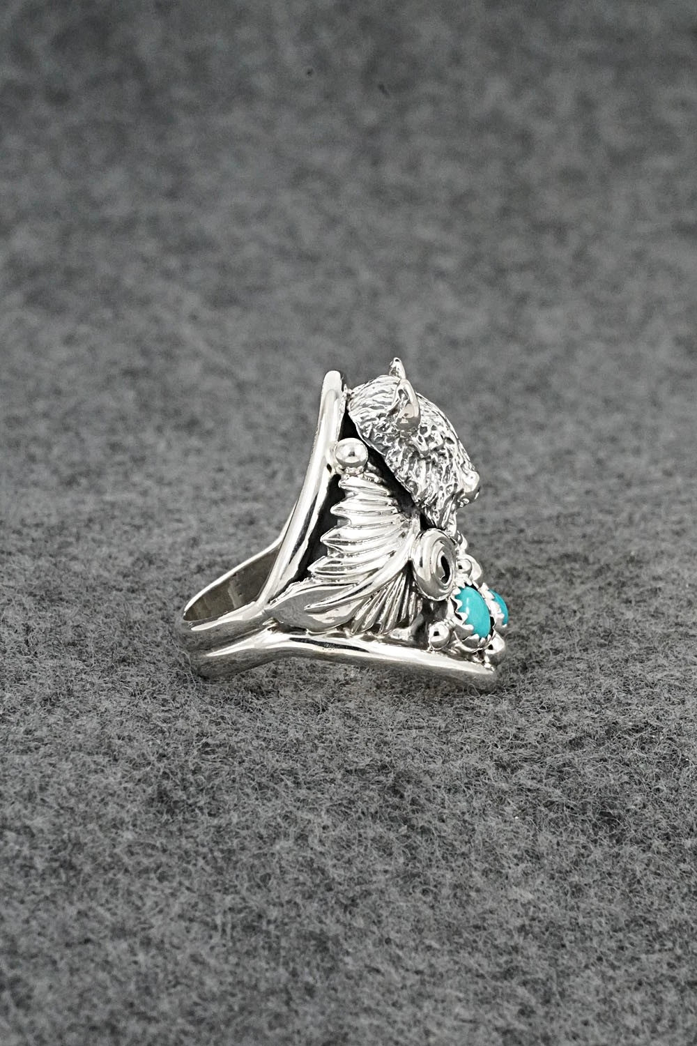 Turquoise & Sterling Silver Ring - Darrell Morgan - Size 9.75