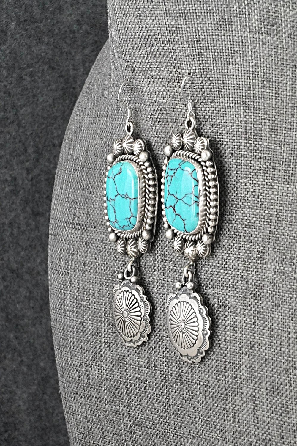 Turquoise & Sterling Silver Earrings - Michael Calladitto
