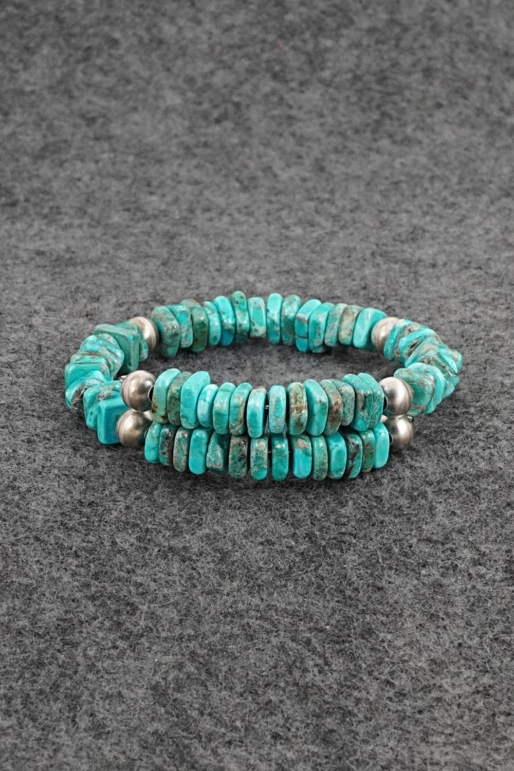 Turquoise & Sterling Silver Bracelet - Doreen Jake