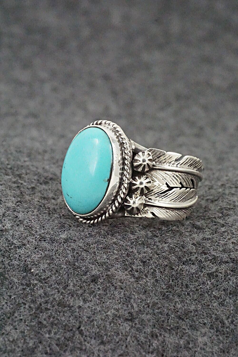 Turquoise & Sterling Silver Ring - Bobby Platero - Size 8
