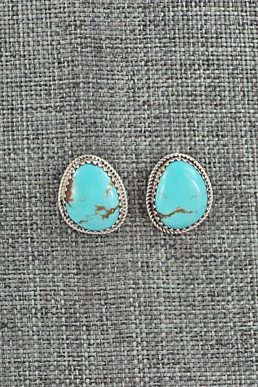 Turquoise & Sterling Silver Earrings - Ernest Hawthorne