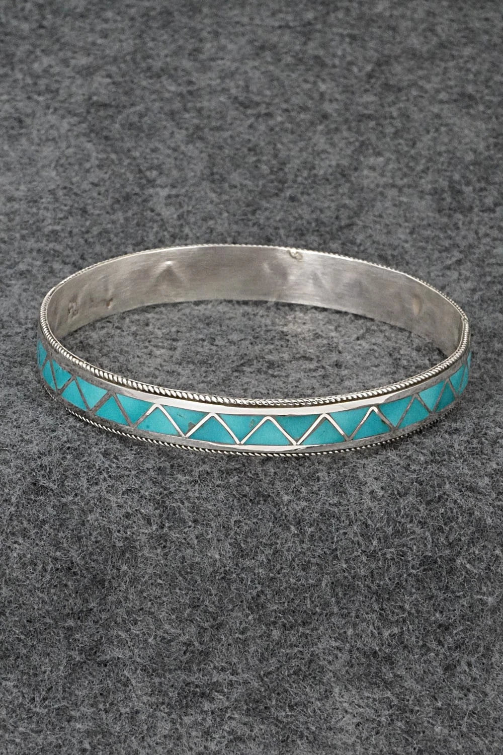 Turquoise & Sterling Silver Bangle Bracelet - Claudine Haloo
