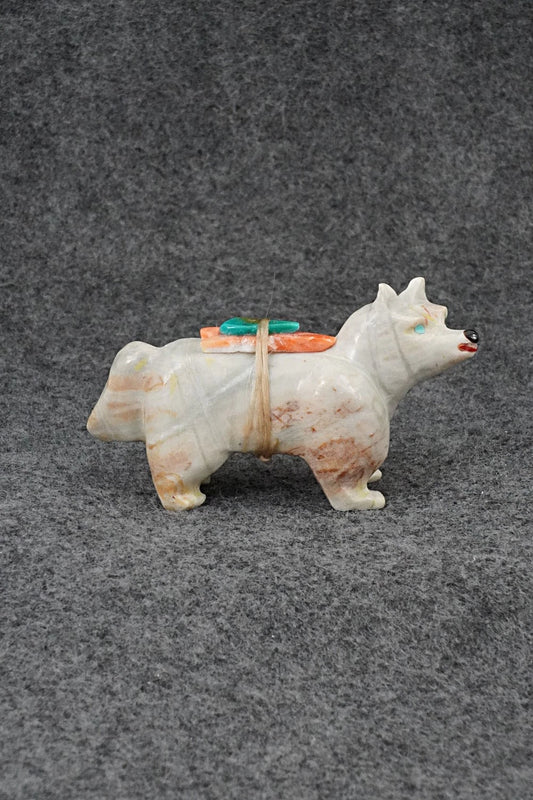 Wolf Zuni Fetish Carving - Freddie Leekya