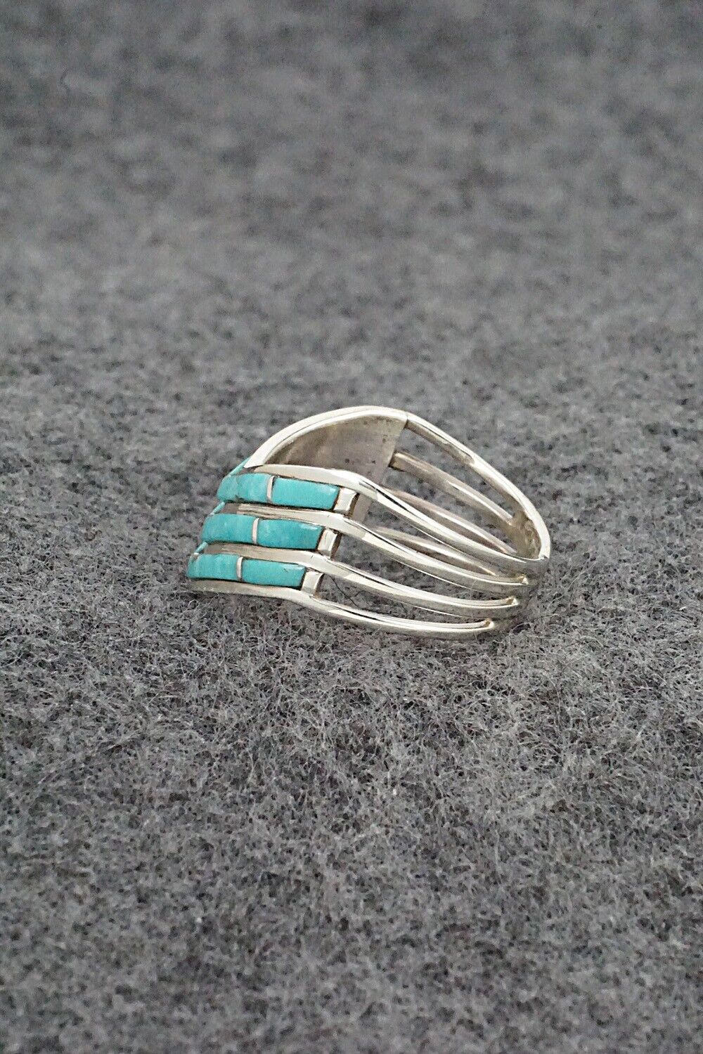 Turquoise & Sterling Silver Ring - Andrew Enrico - Size 8.25