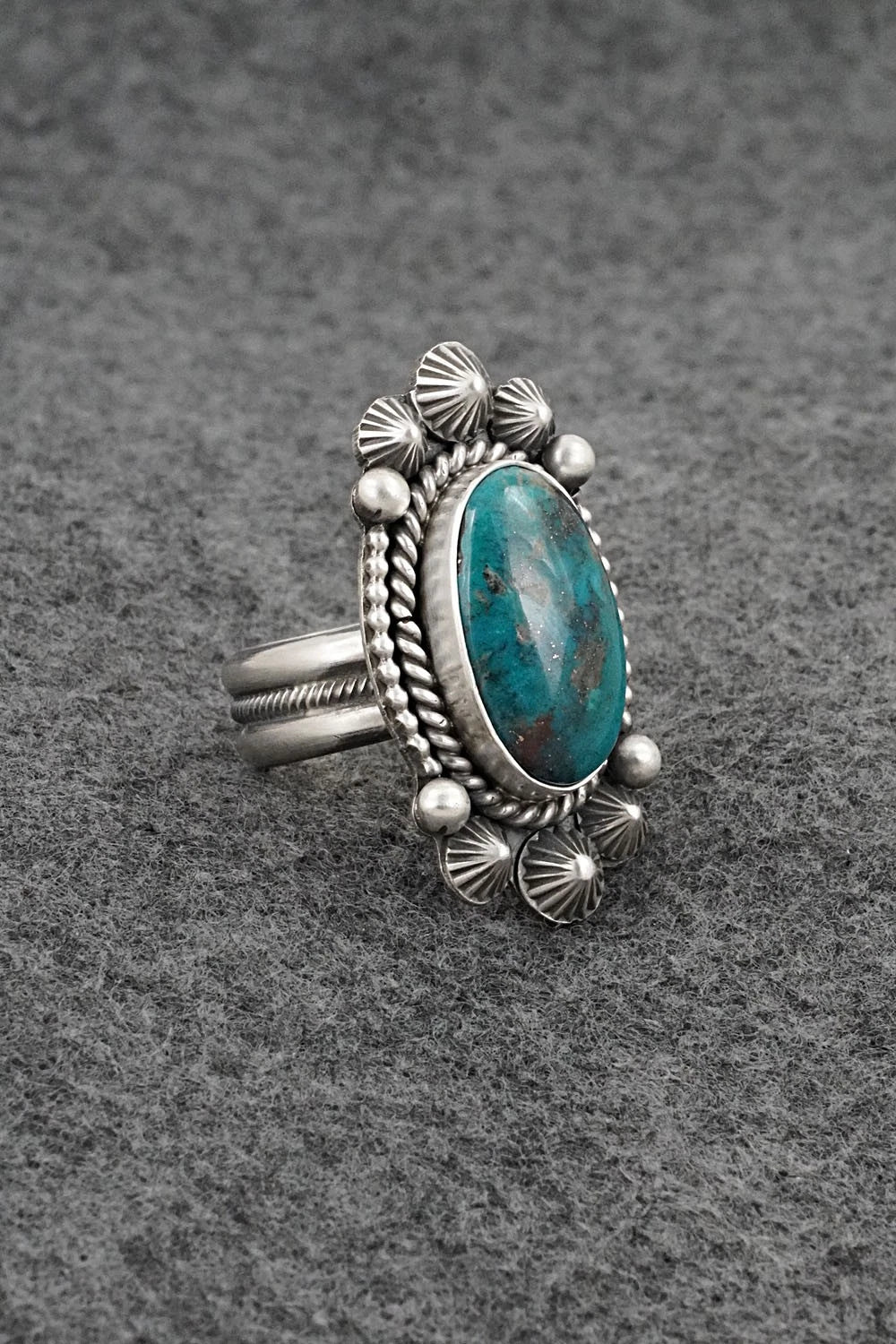 Turquoise & Sterling Silver Ring - Michael Calladitto - Size 8.5