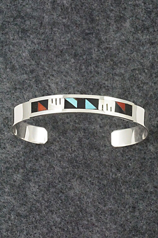 Multi Stone & Sterling Silver Inlay Bracelet - Leander Othole
