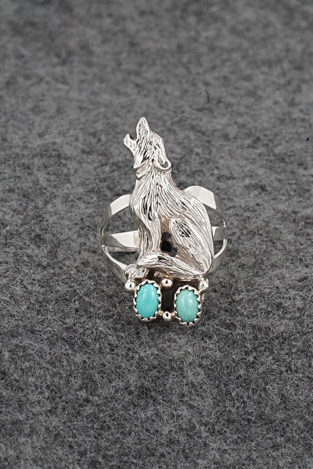 Turquoise & Sterling Silver Ring - Robert Martinez - Size 8.75