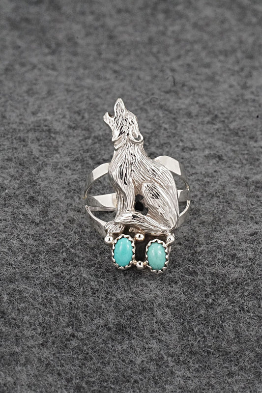 Turquoise & Sterling Silver Ring - Robert Martinez - Size 8.75