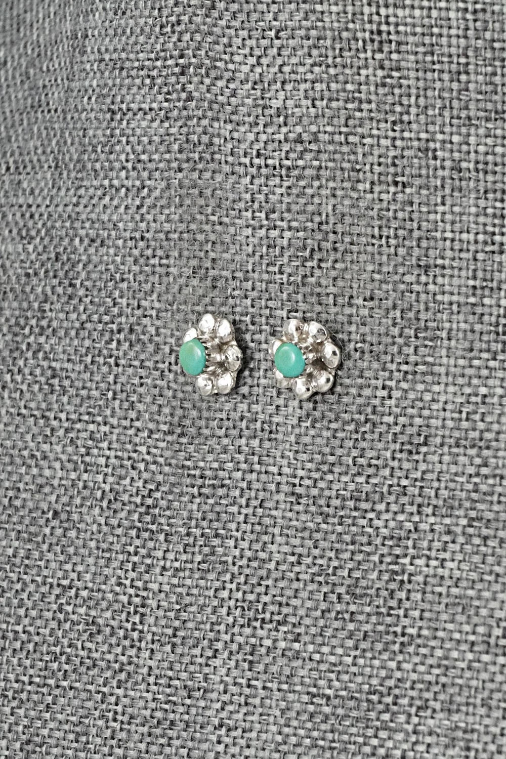 Turquoise and Sterling Silver Earrings - Ronald Yatsattie