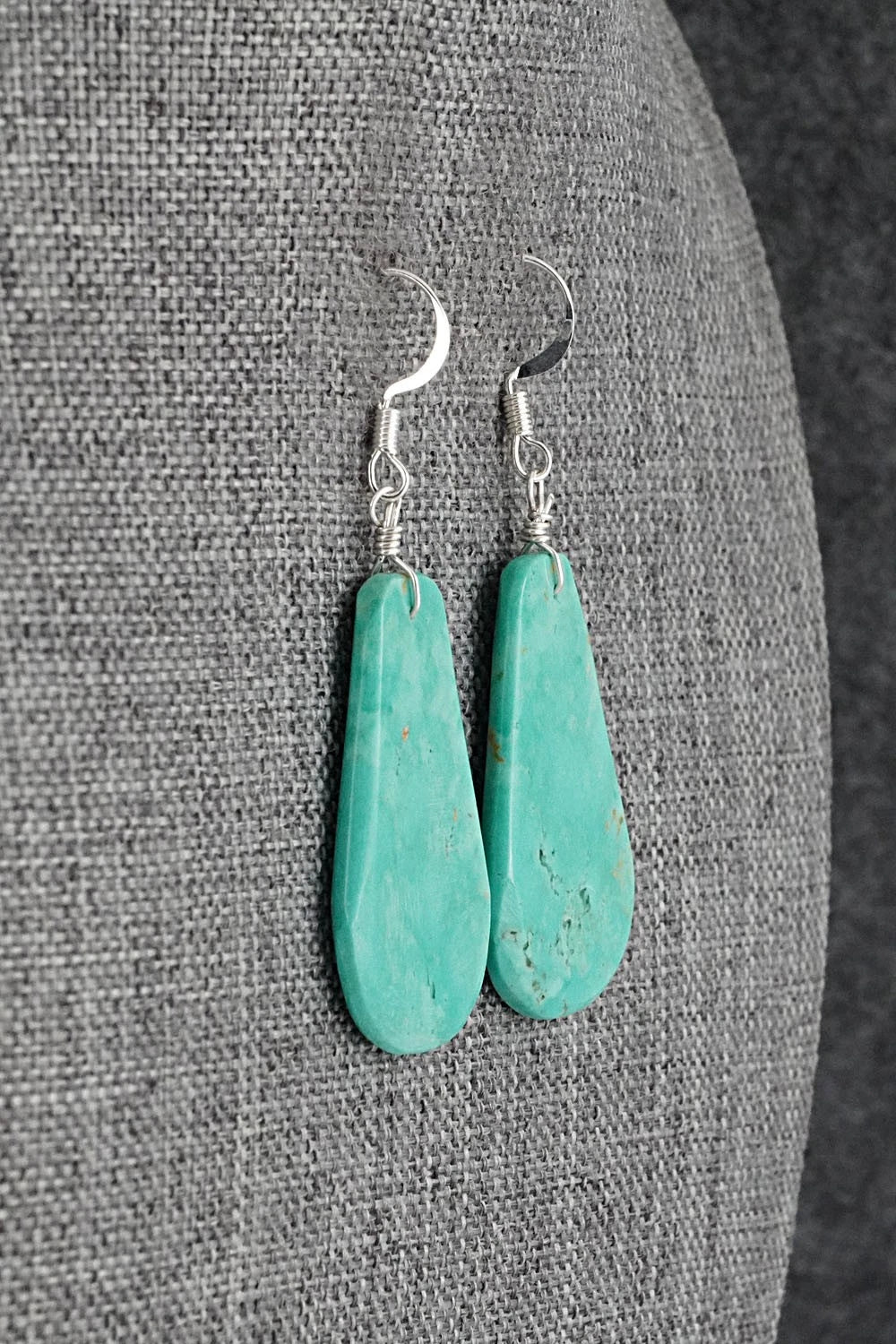 Turquoise & Sterling Silver Earrings - Lupe Lovato