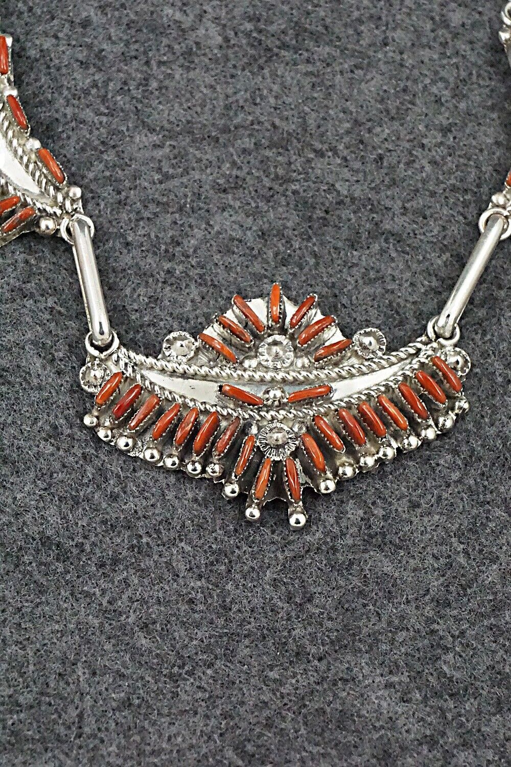 Coral & Sterling Silver Necklace Set - Eva Wyaco