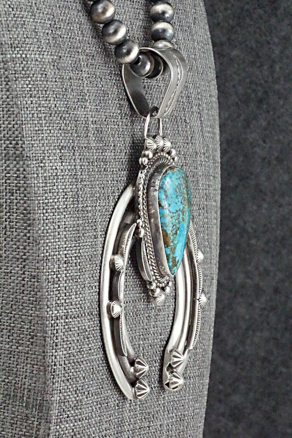 Turquoise & Sterling Silver Necklace - Tom Lewis