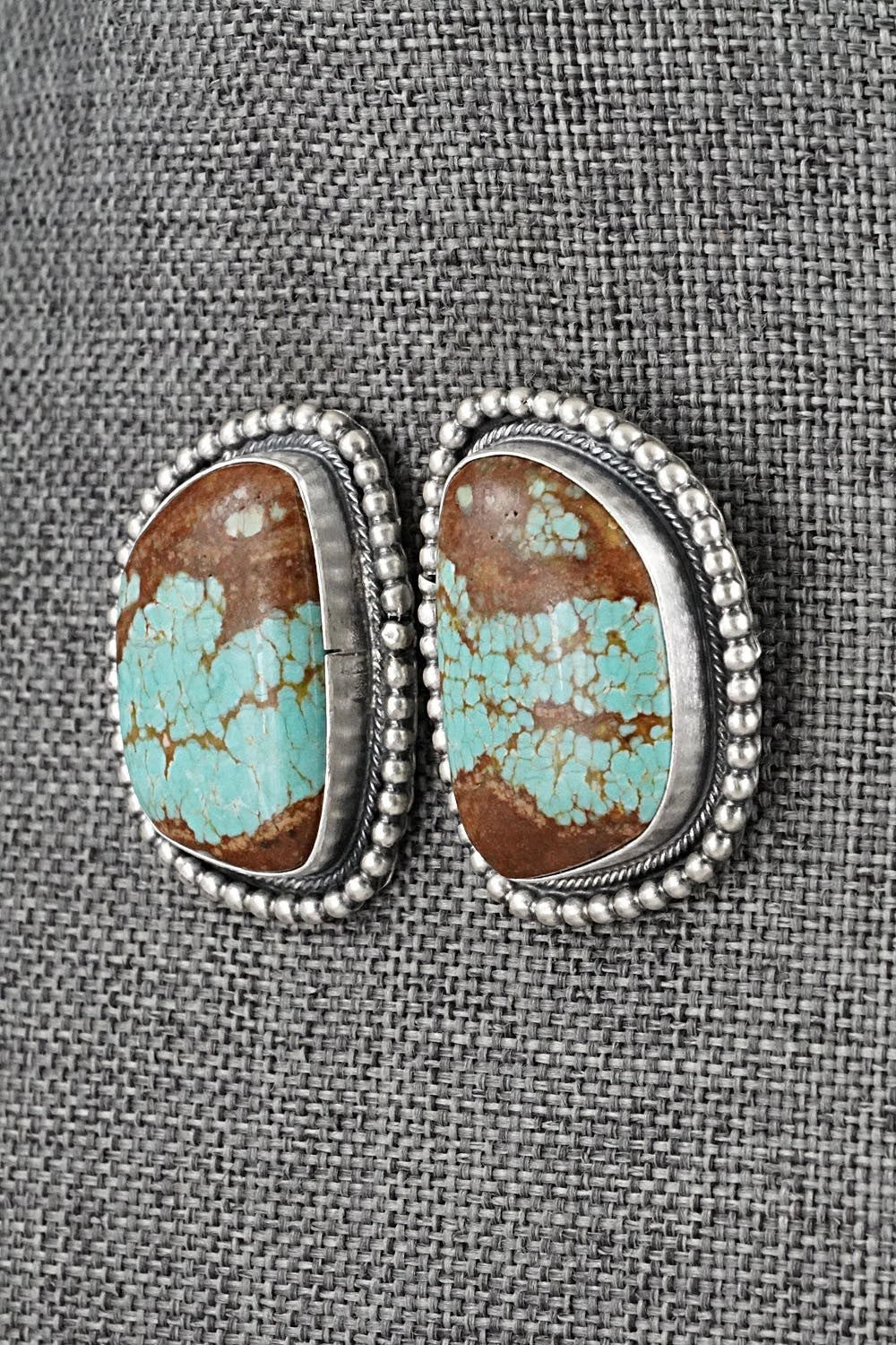 Turquoise & Sterling Silver Necklace and Earrings Set - Darrin Livingston