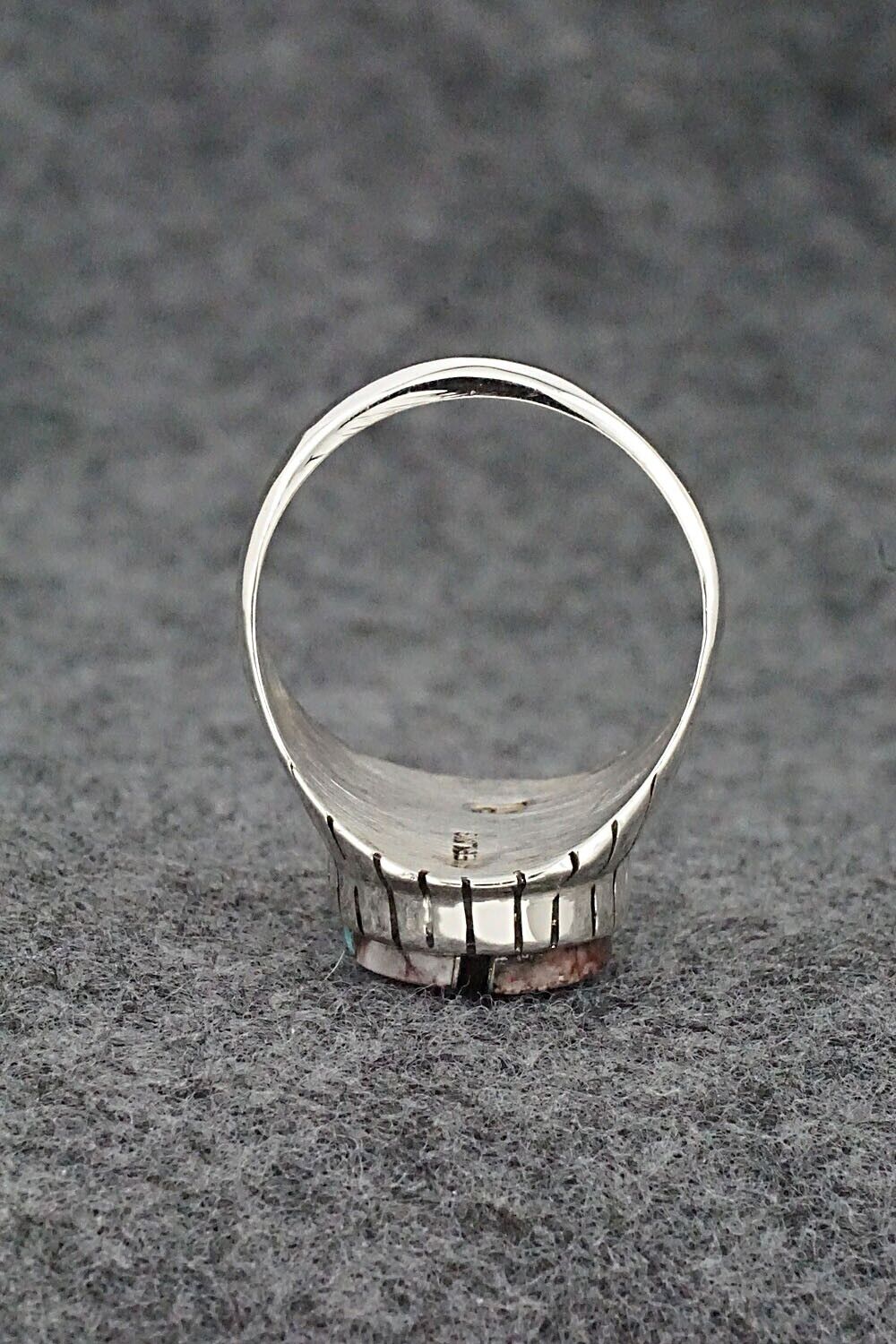 Wild Horse, Turquoise, Onyx & Sterling Silver Ring - Trevor Jack - Size 12