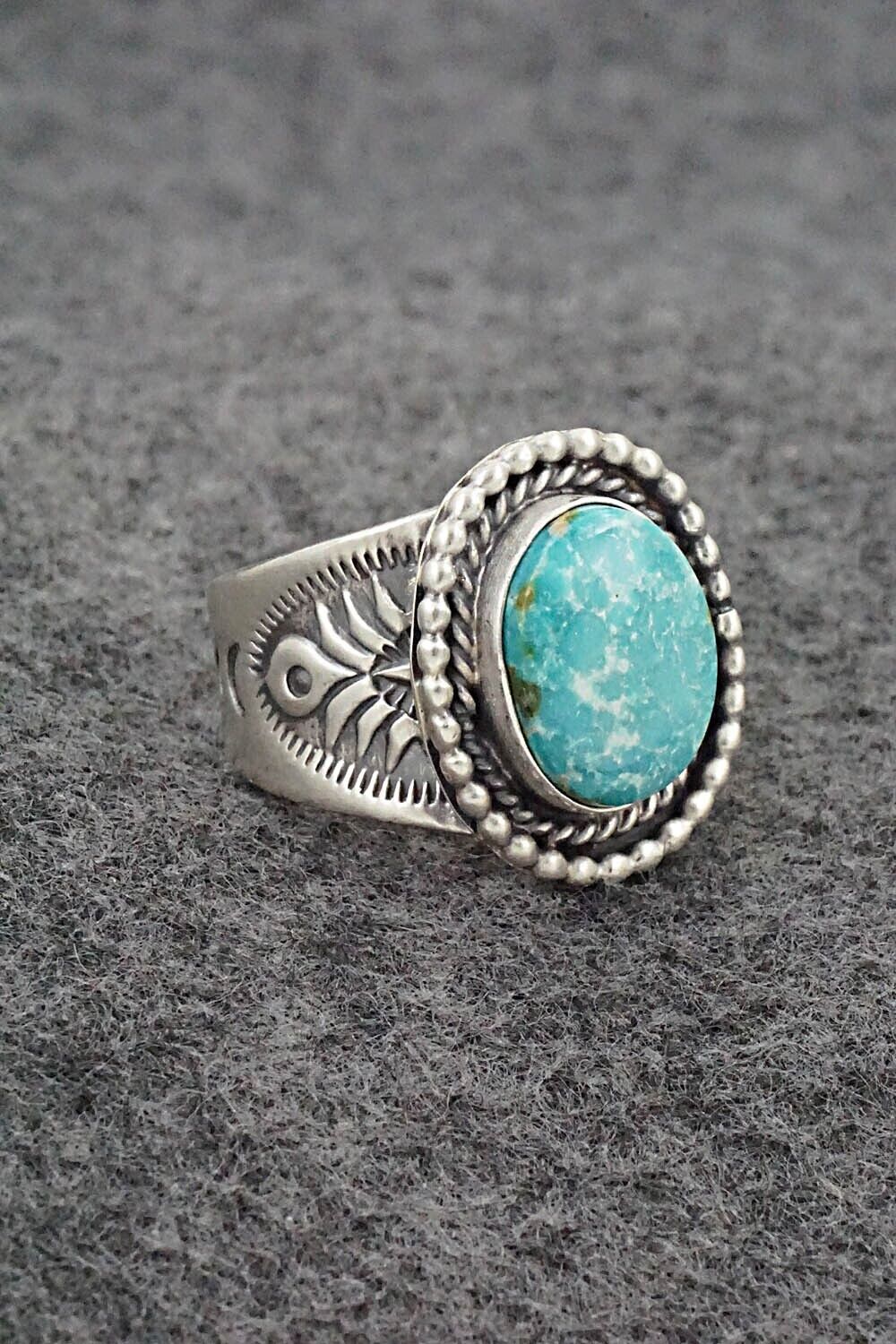 Turquoise & Sterling Silver Ring - Jeannette Saunders - Size 8.5