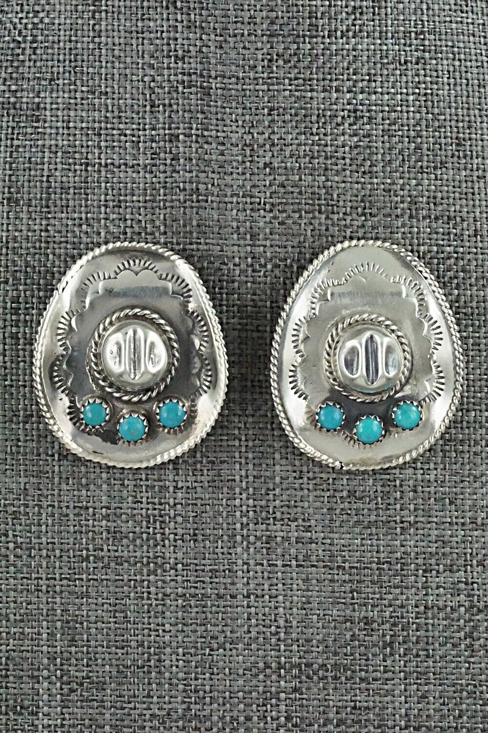 Turquoise & Sterling Silver Earrings - Bobby Platero