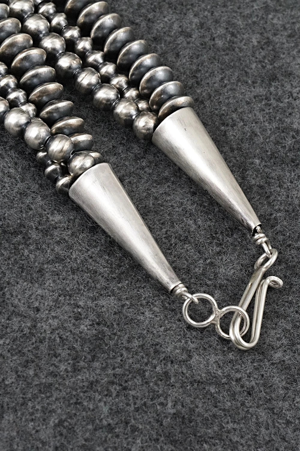 Sterling Silver Navajo Pearl Necklace 18" - Dorinda Mariano