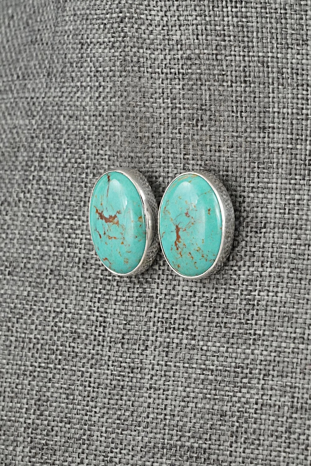 Turquoise & Sterling Silver Earrings - Eugene Gruber