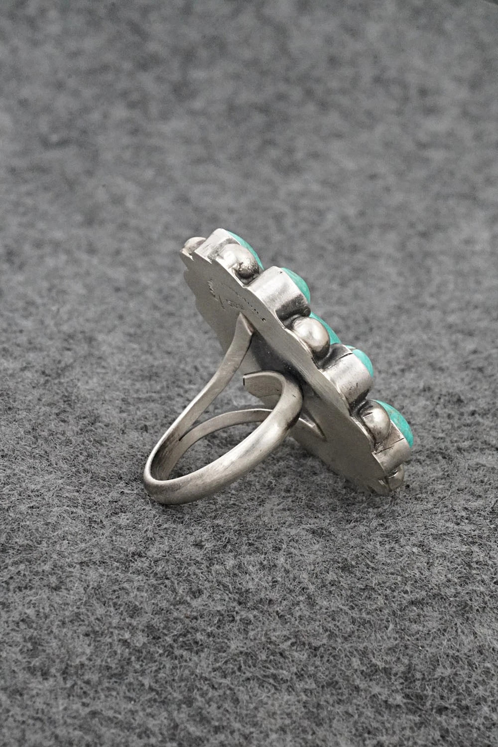 Turquoise & Sterling Silver Ring - Kathleen Livingston - Size Adjustable