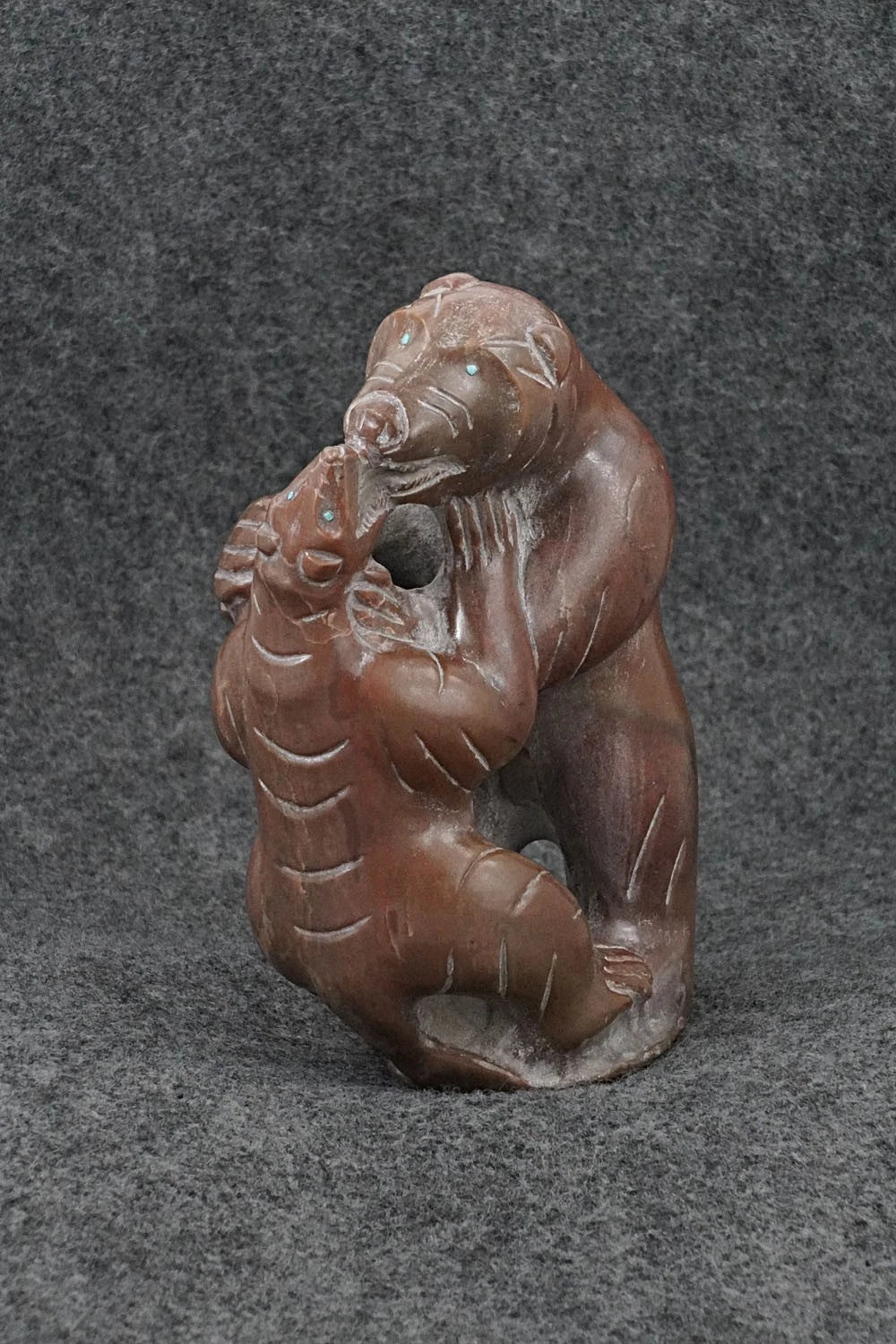 Bear & Badger Zuni Fetish Carving - Terrance Panteah