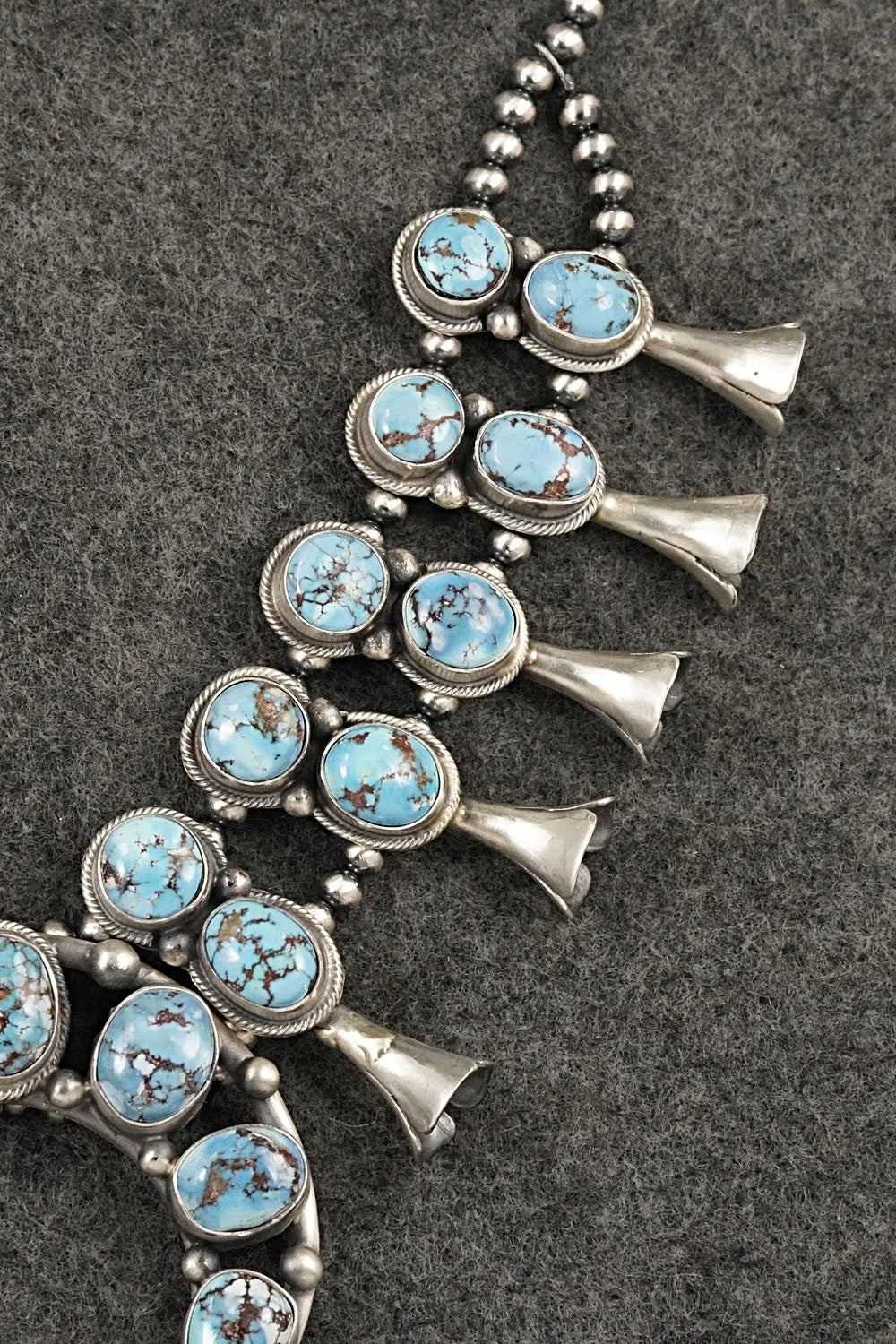 Turquoise & Sterling Silver Squash Blossom Set - Darrin Livingston