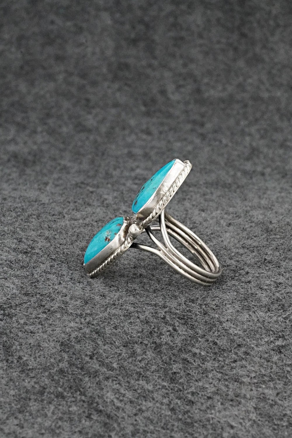 Turquoise & Sterling Silver Ring - Eugene Gruber - Size 8