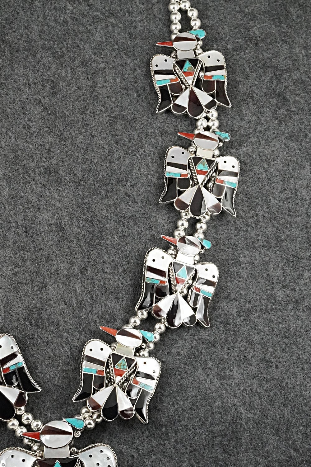 Multi-Stone & Sterling Silver Inlay Necklace Set - Bobby Shack