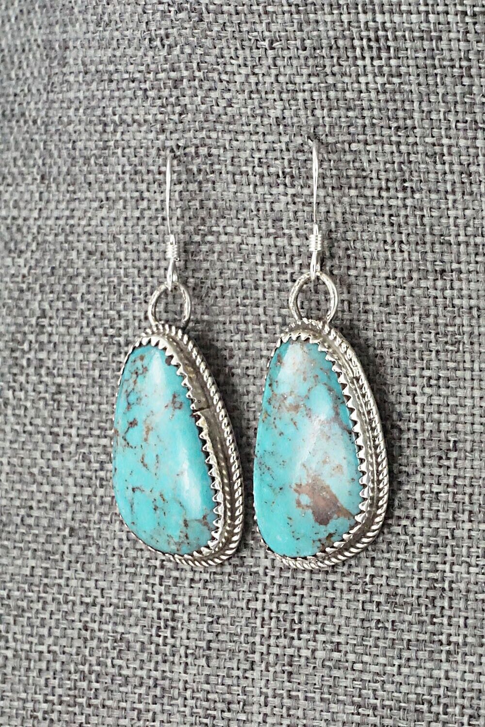 Turquoise & Sterling Silver Earrings - Ernest Hawthorne