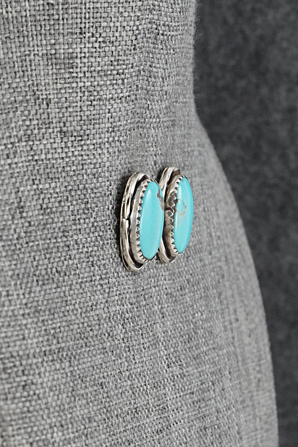 Turquoise & Sterling Silver Earrings - Ernest Hawthorne