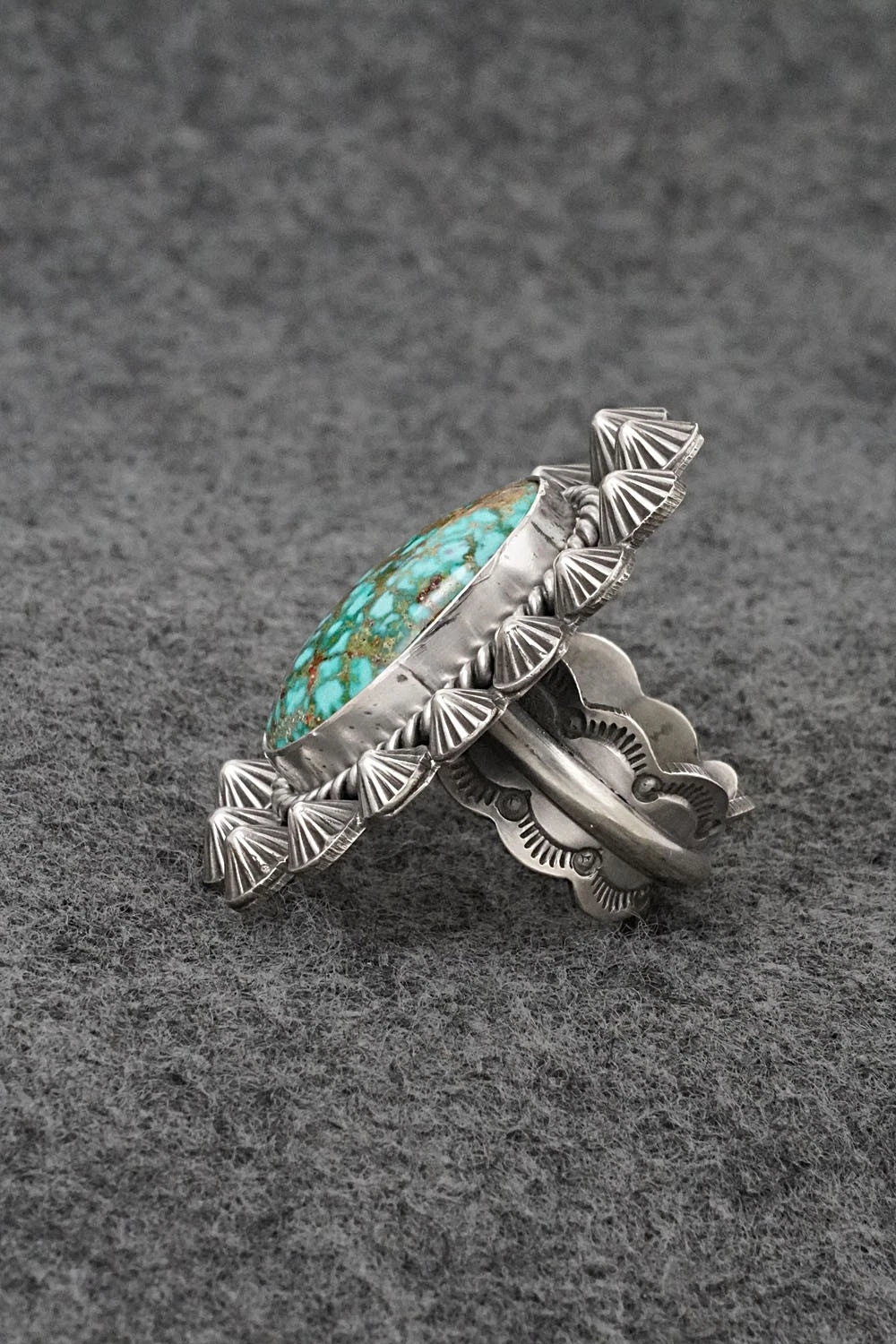 Turquoise & Sterling Silver Ring - Michael Calladitto - Size 7.5