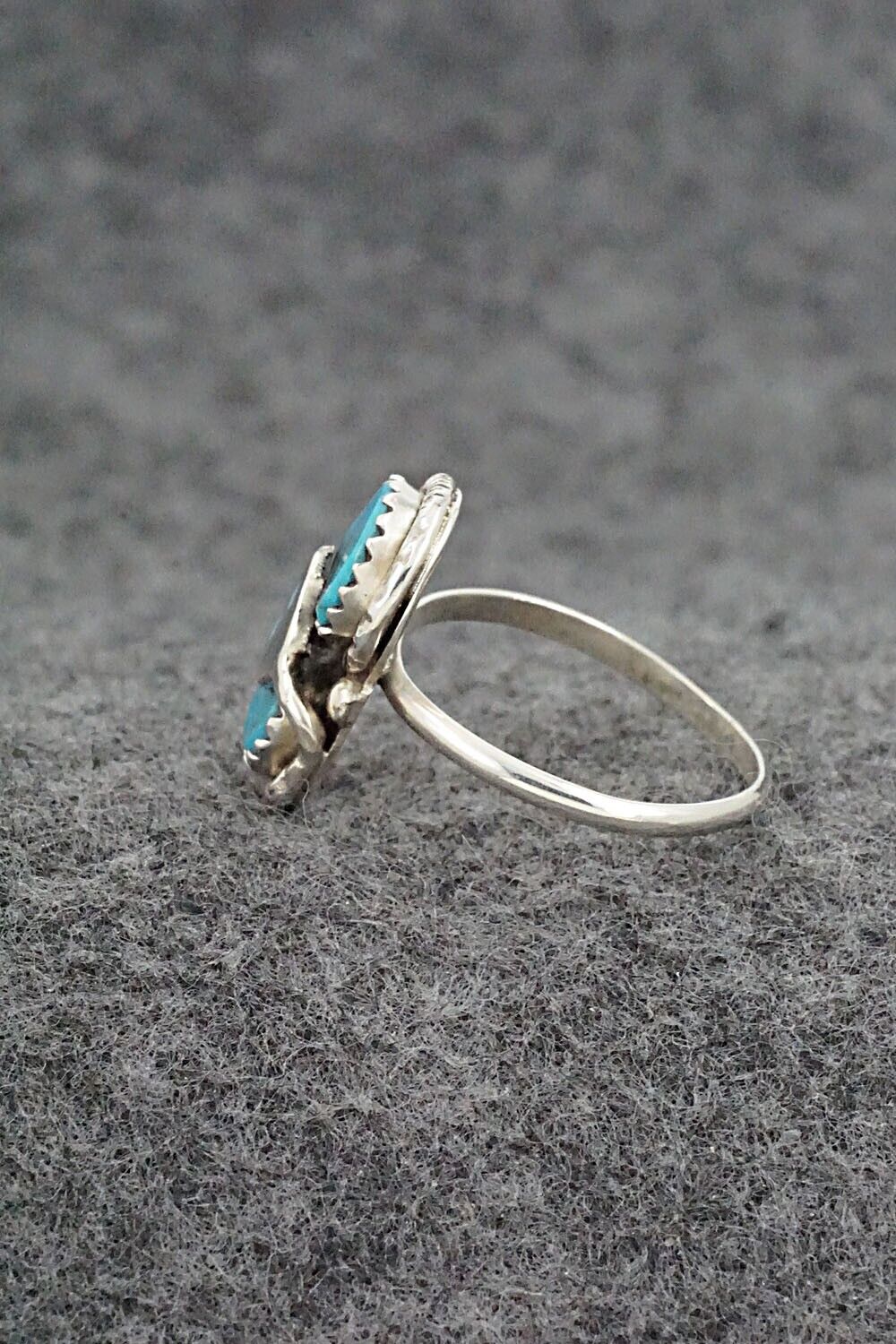 Turquoise & Sterling Silver Ring - Joy Calavaza - Size 7.5