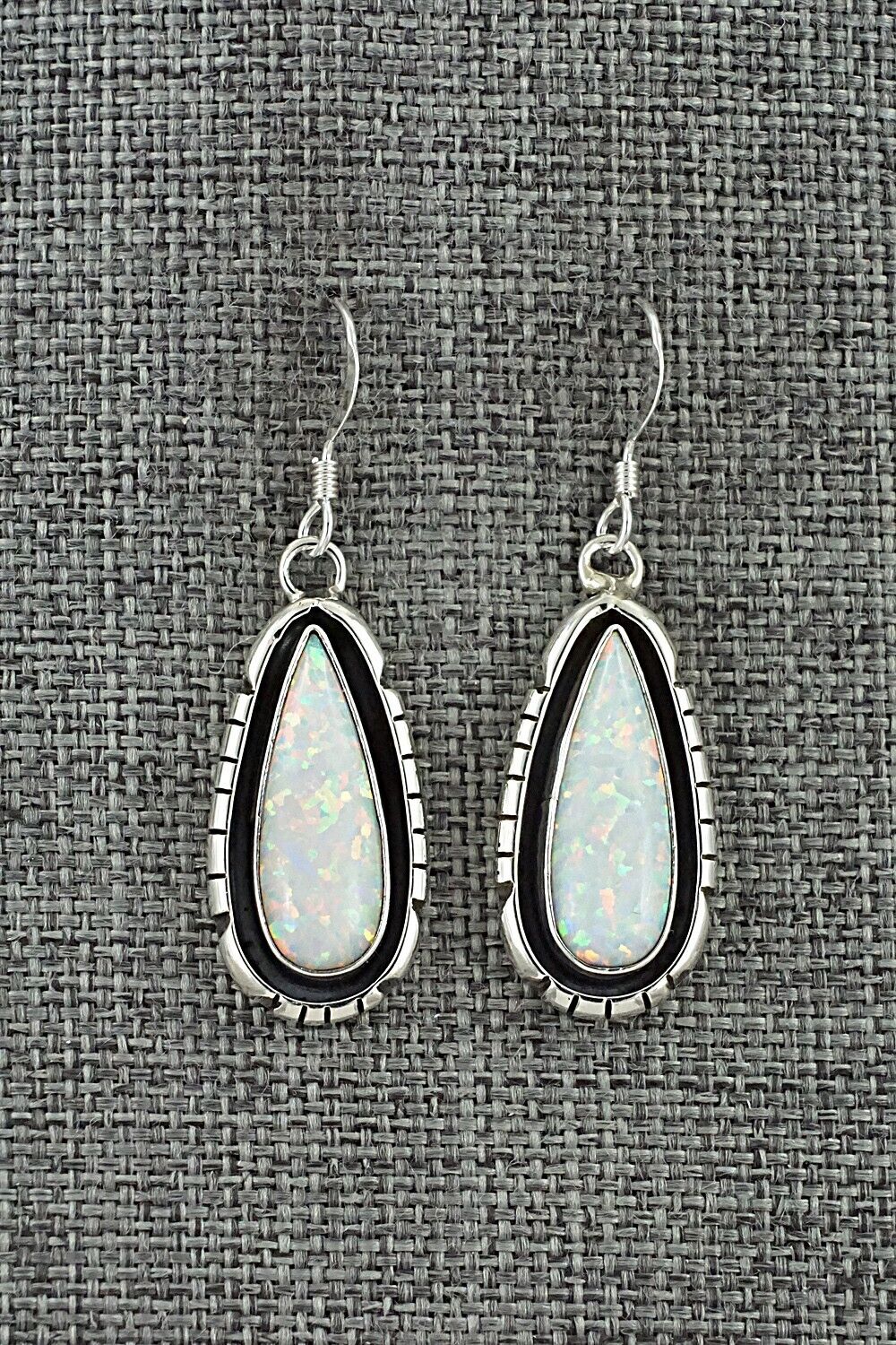 Opalite & Sterling Silver Earrings - Amos Begay