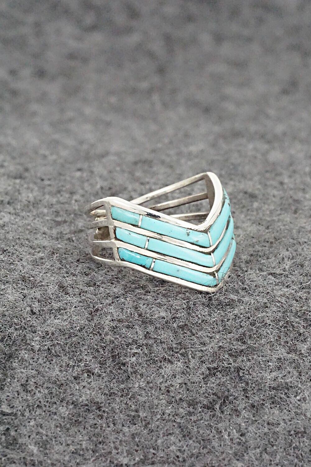 Turquoise & Sterling Silver Ring - Andrew Enrico - Size 7