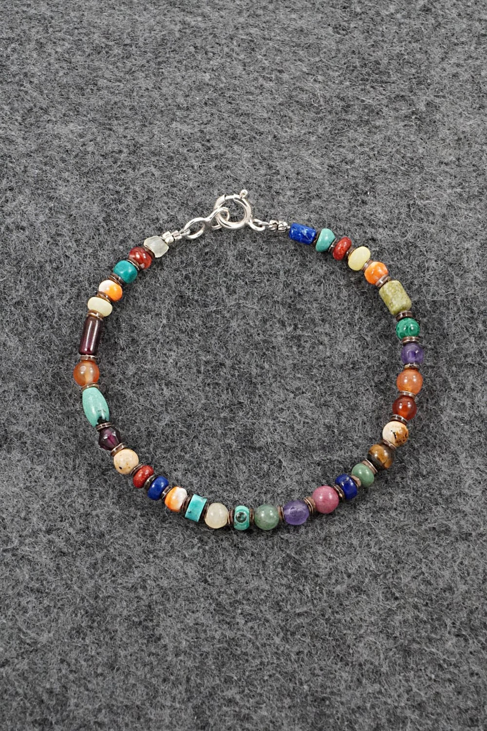 Multi-Stone & Sterling Silver Bracelet - Helen Tsosie