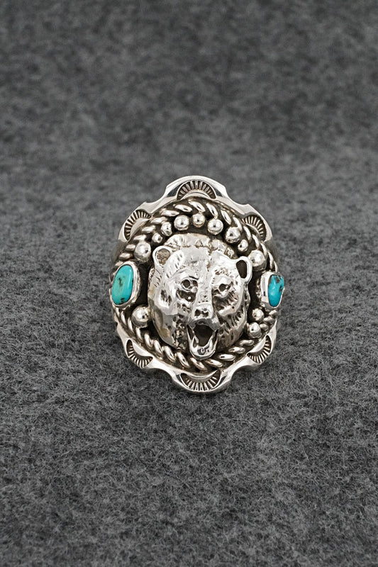 Turquoise & Sterling Silver Ring - Melvin Jones - Size 12