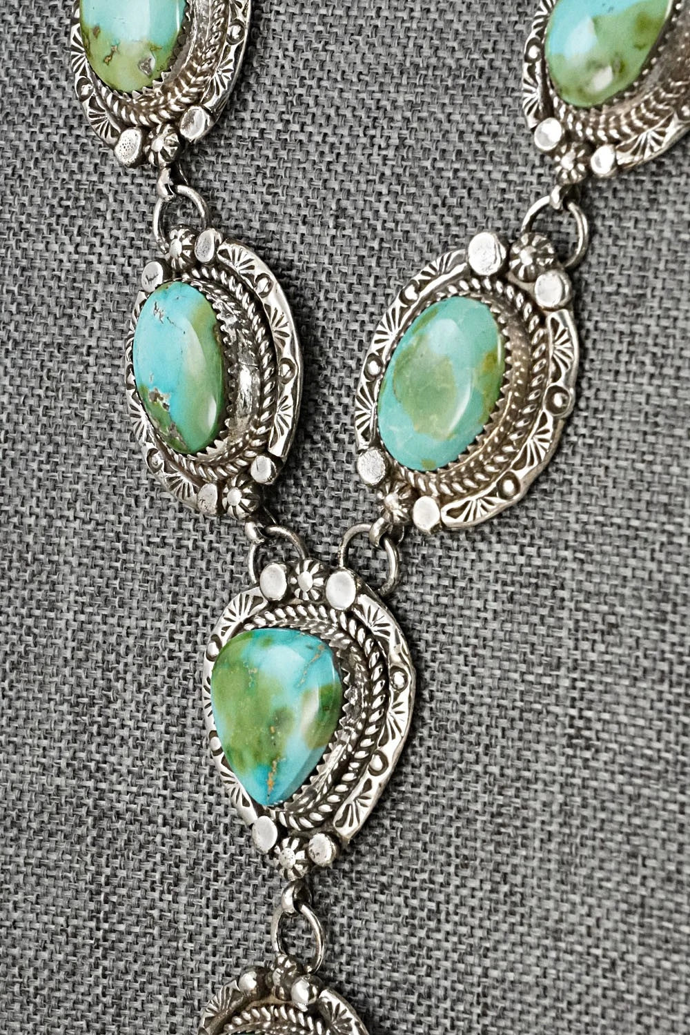 Turquoise & Sterling Silver Necklace and Earrings Set - Phil Nez