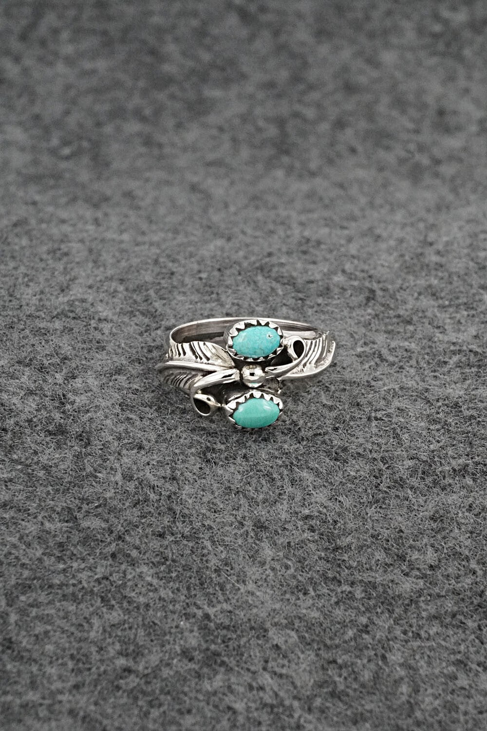 Turquoise & Sterling Silver Ring - Harry B. Yazzie - Size 6.5