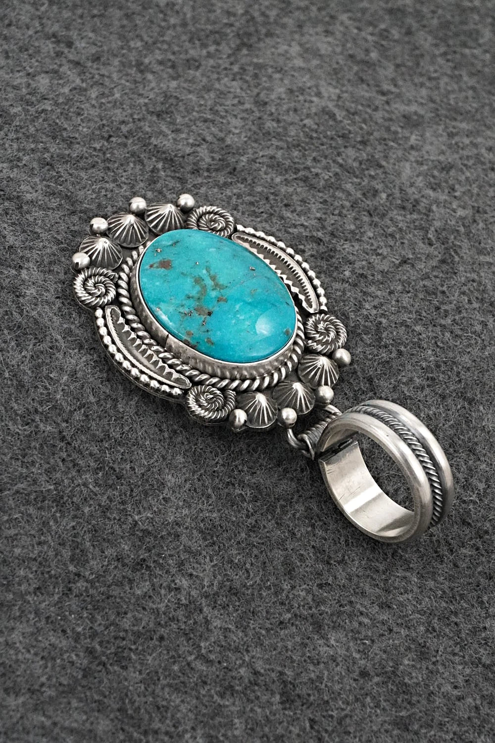 Turquoise & Sterling Silver Pendant - Michael Calladitto