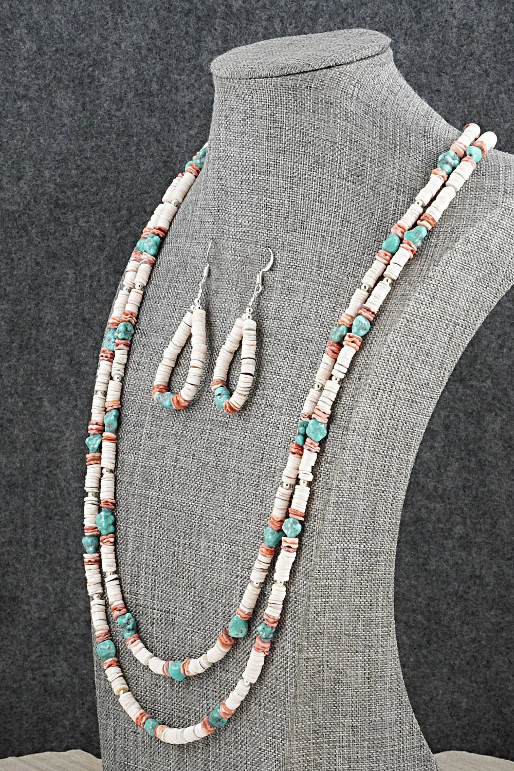 Spiny Oyster, Turquoise & Sterling Silver Necklace Set - Erika Brown
