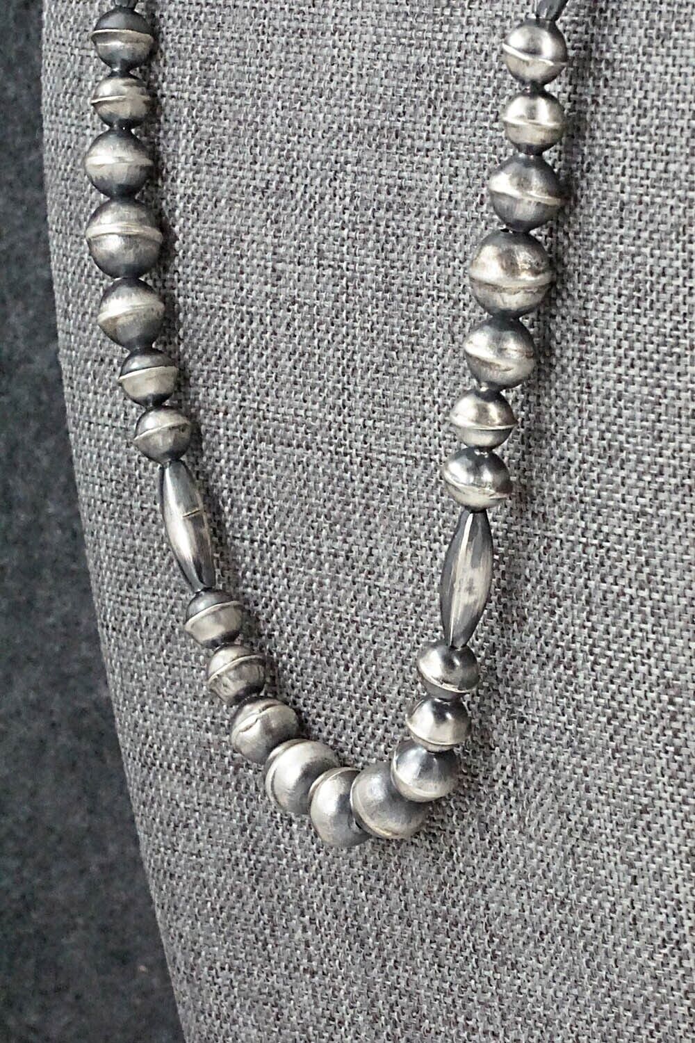 Sterling Silver Navajo Pearl Necklace 26" - Vintage