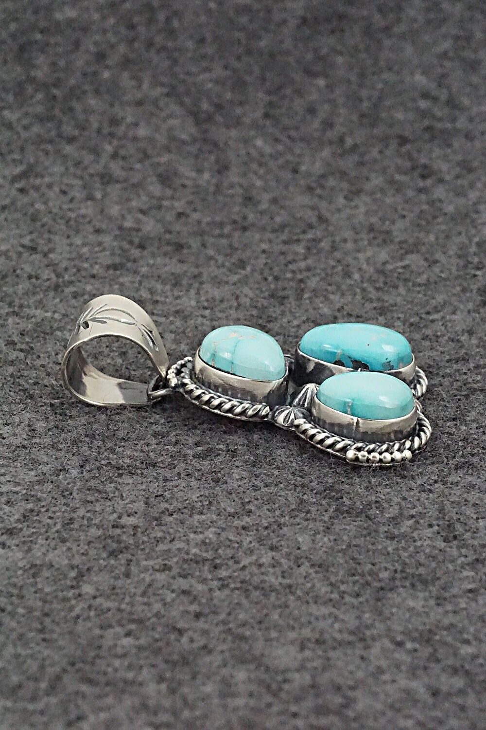 Turquoise & Sterling Silver Pendant - Raymond Delgarito