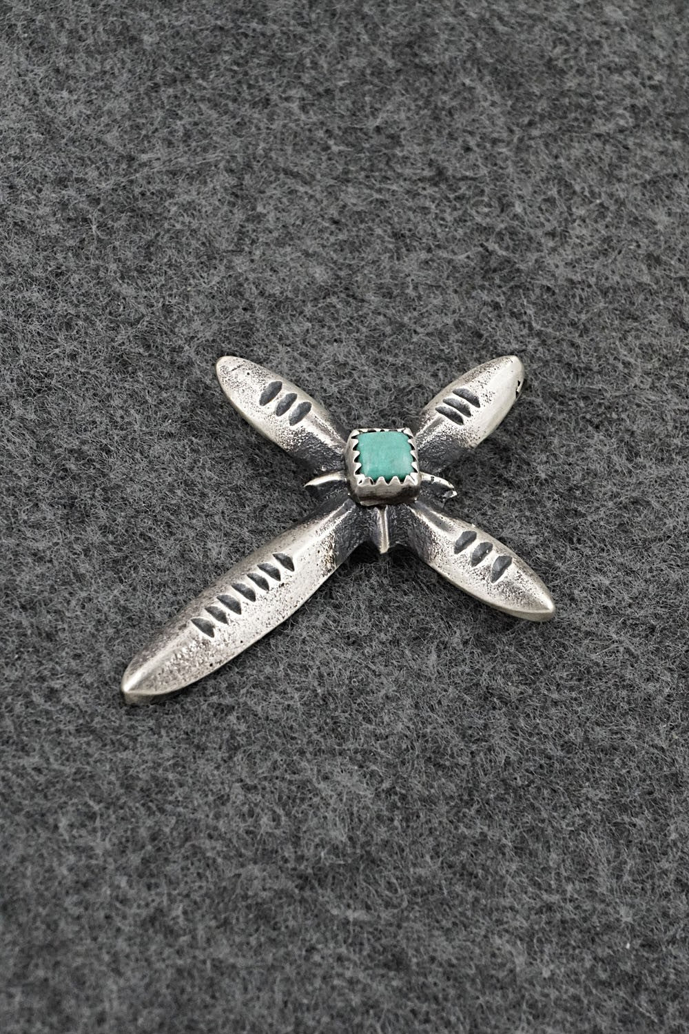 Turquoise & Sterling Silver Pendant - Valerie Cayatiento