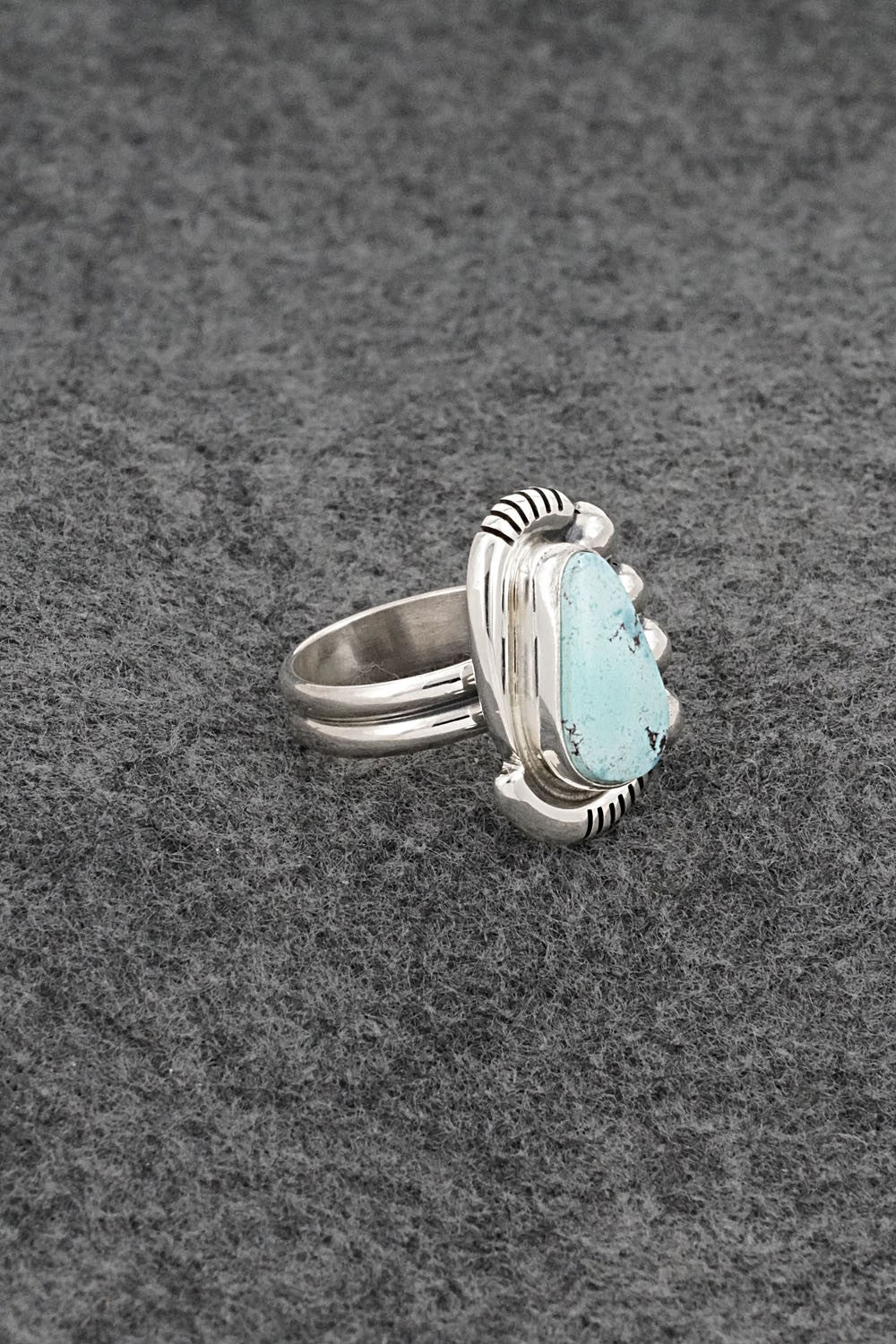Turquoise & Sterling Silver Ring - Joelias Draper - Size 7 Adj.