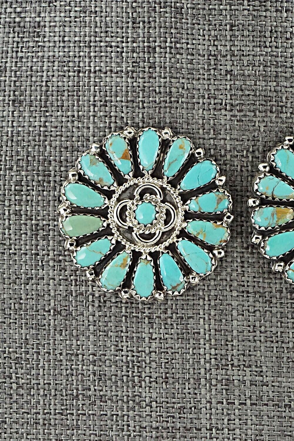 Turquoise and Sterling Silver Earrings - Zeita Begay