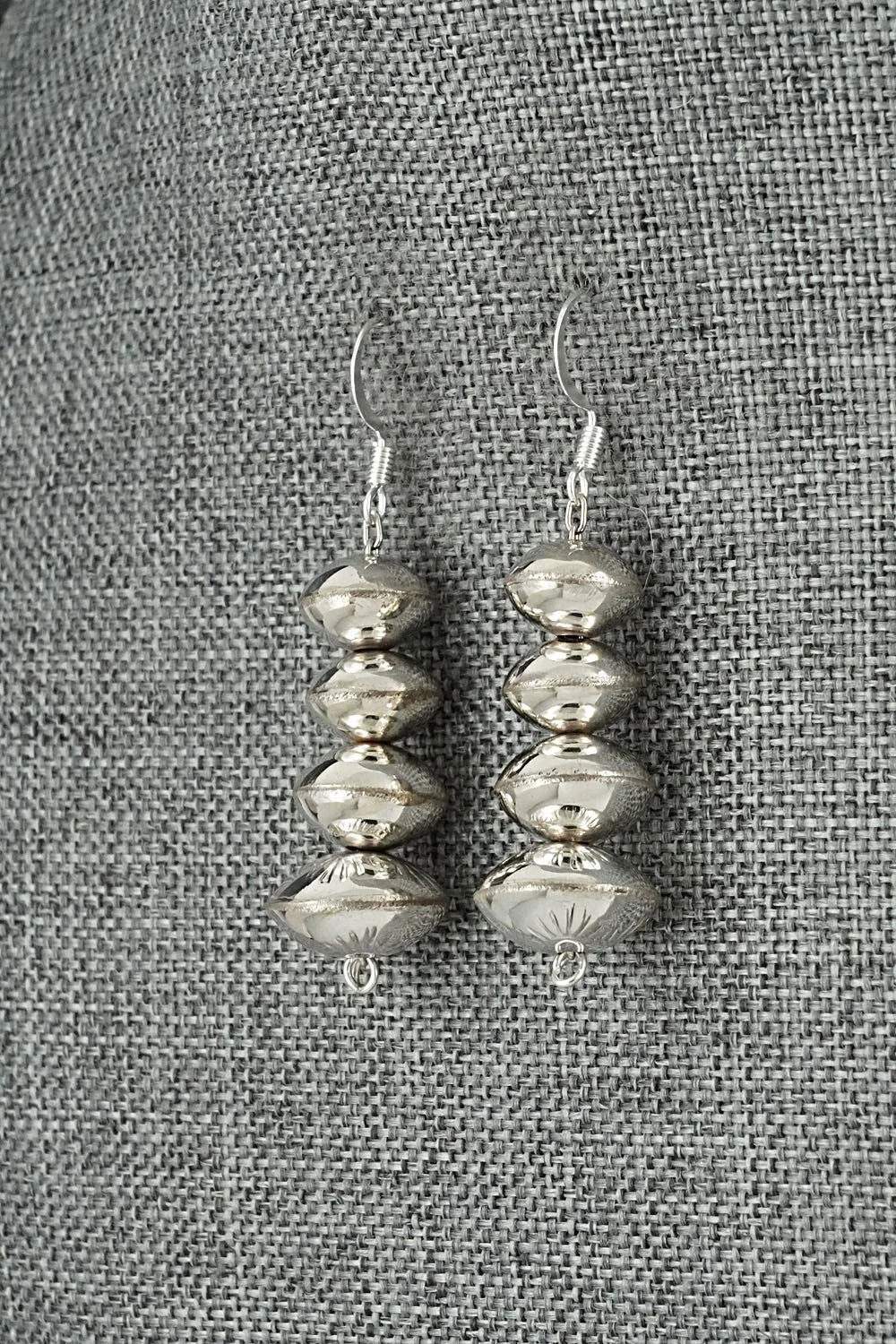 Sterling Silver Navajo Pearl Earrings - Angeline Miller