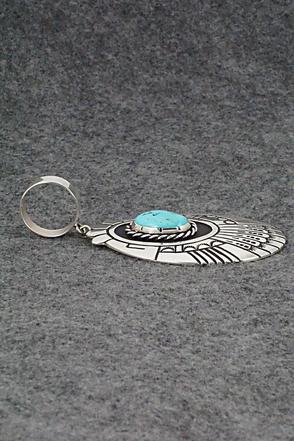 Turquoise & Sterling Silver Pendant - Rosita Singer