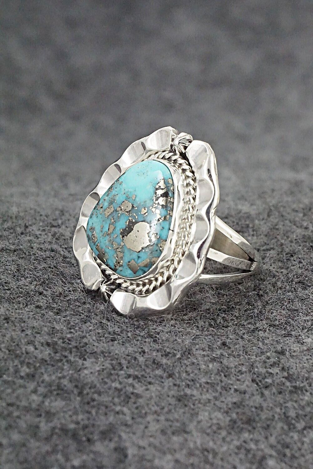 Turquoise & Sterling Silver Ring - Samuel Yellowhair - Size 6.5